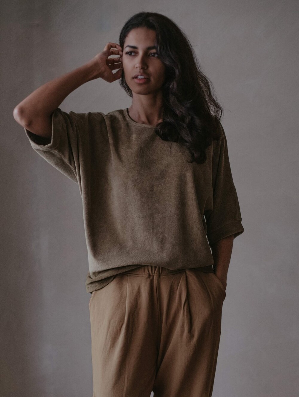 The Simple Folk Oversized Terry Top In Walnut Size 8